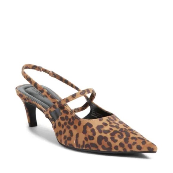 Open Edit Leopard Print Slingback Heels - Picture 1 of 3